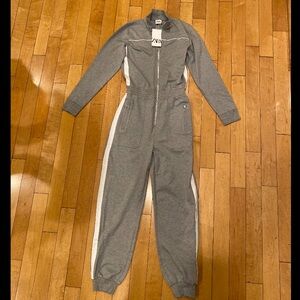 Gray and White Jumpsuit